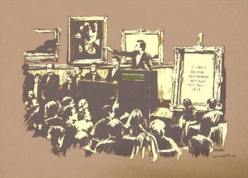 Banksy Morons Sepia print