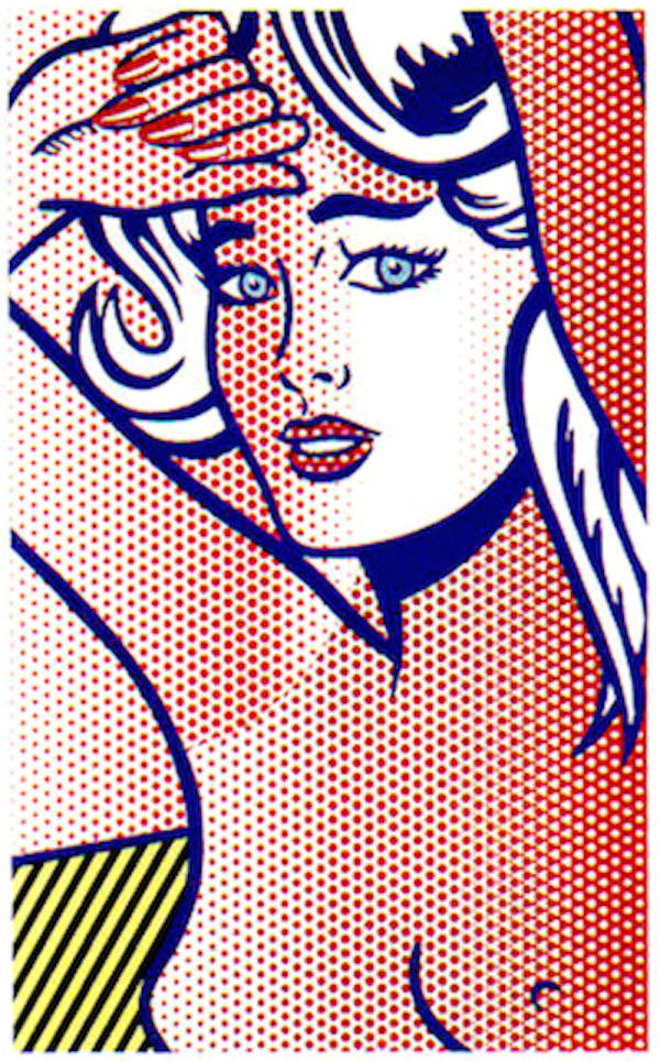 Roy Lichtenstein nude with blue hair type 1