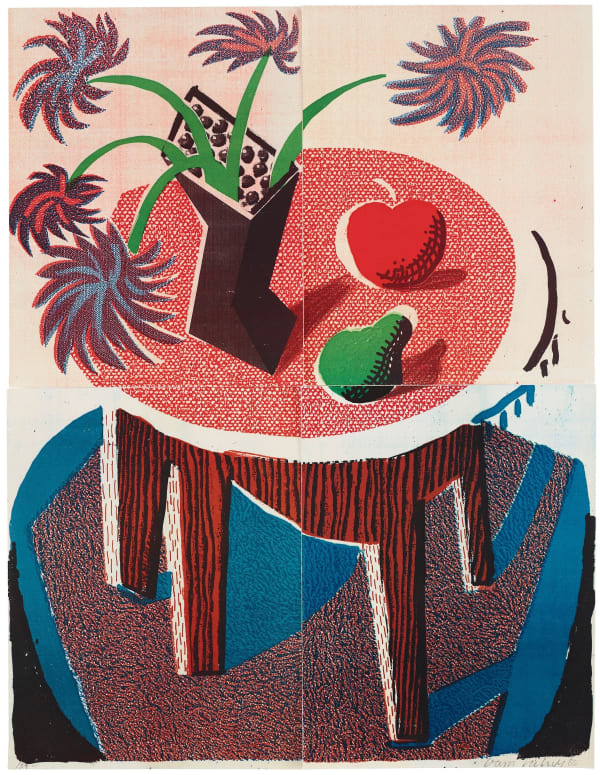 David Hockney Flowers Apple and Pear on Table