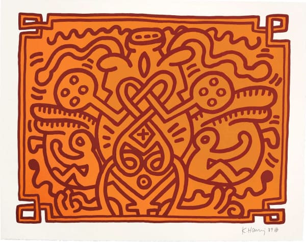 keith haring chocolate buddha plate four