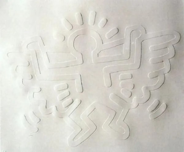 keith haring angel white icon