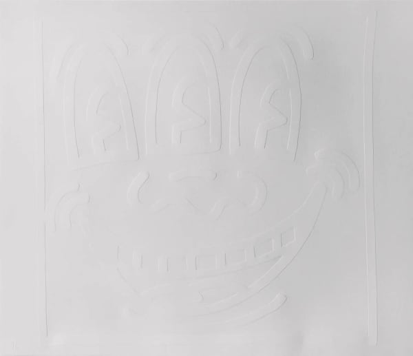 keith haring three eyed monster white icon