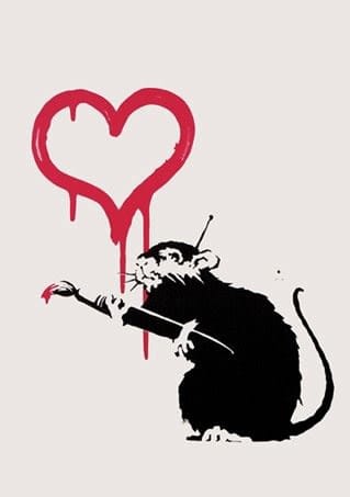 Love Rat, 2004 Screenprint 48.9 x 33.7 cm Edition of 150 Signed Framed Pest Control COA