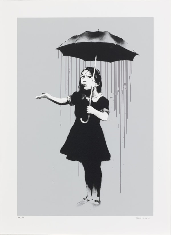 Banksy Nola Grey Rain print meaning
