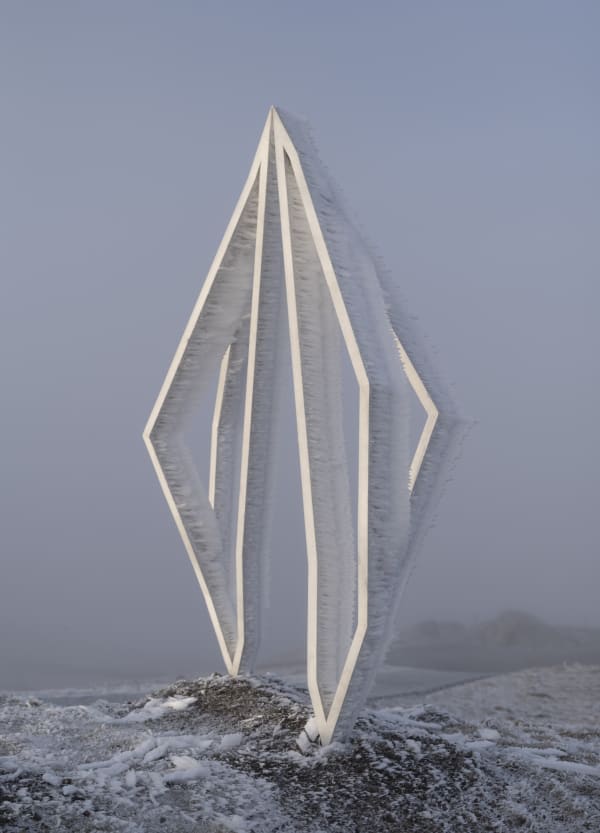 Sabine Mirlesse, Installation view, Chrystalline, summit of the Puy-de-Dôme volcano, France.