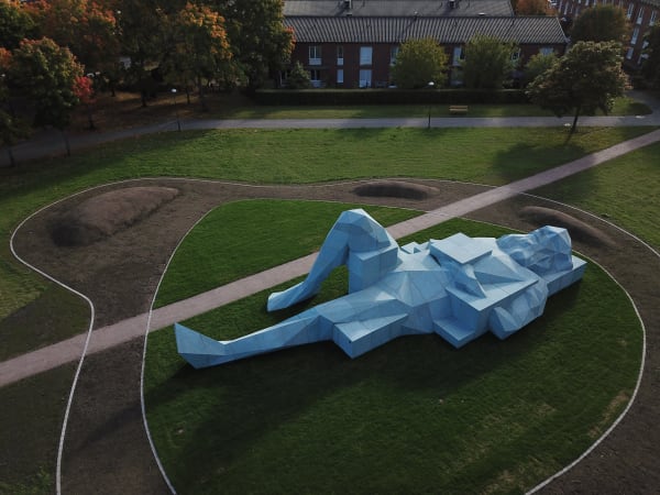 Xavier Veilhan Installation view 'Vårbergs Jättar' / 'The Vårberg Giants', 2020, Vårberg, Sweden, 2020 Xavier Veilhan in collaboration with Alexis Bertrand Commissioned by Stockholm konst / City of Stockholm