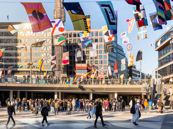 "The Flag Project", Sergels torg, Stockholm, Sweden, 2022.