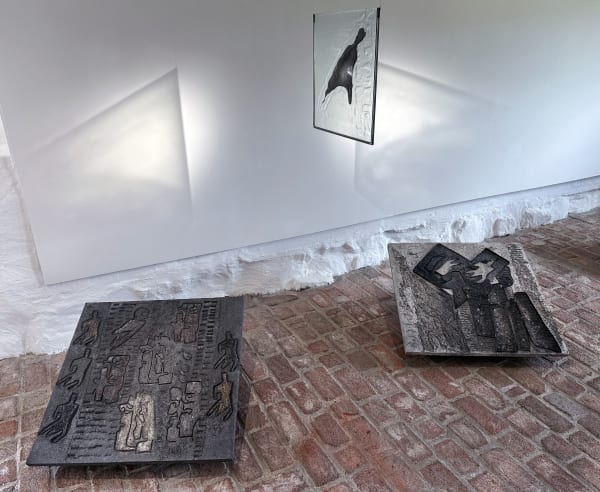 Theresa Traore Dahlberg Installation view, Senapsträdet och himlens fåglar (The Mustard Tree and the Birds of the Air), duo exhibition with Siri Derkert, Rikstolvan, Simrishamn, Sweden, 2024