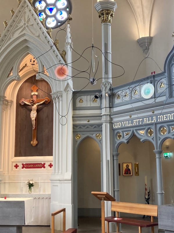 Carin Ellberg Installation view, Present, Ersta Church, Stockholm, Sweden, 2023