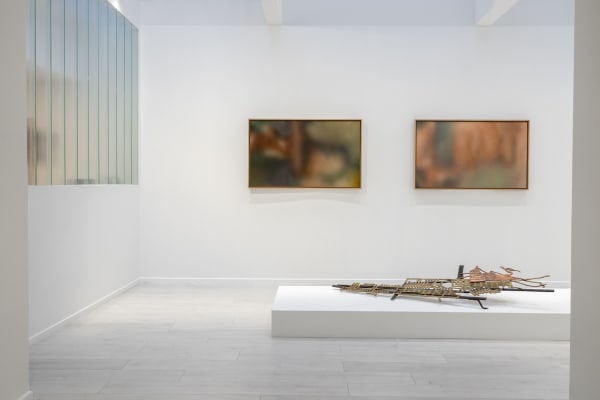 Isabelle Cornaro, Ann-Veronica Janssens, Dawn Kasper, Rita McBride, Caroline Mesquita, Valérie Mréjen, Gala Porras-Kim, R.H. Quaytman Installation view , Le Sens de l'Orientation curated by Xavier Veilhan Andréhn-Schiptjenko Paris, France, 2024