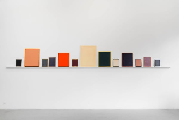 Matts Leiderstam Lost pendants, 2016. 13 paintings, oil on oak and poplar panels. Photo: Jean-Baptiste Beranger.