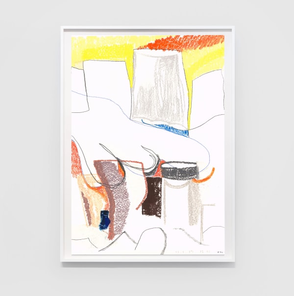 He Xiangyu Palate 19-1-32, 2019 Charcoal, pencil, colored pencil, oil stick, acid-free oil-based marker on paper 39 2/5 x 27 1/2 in (100 x 70 cm) $10,500