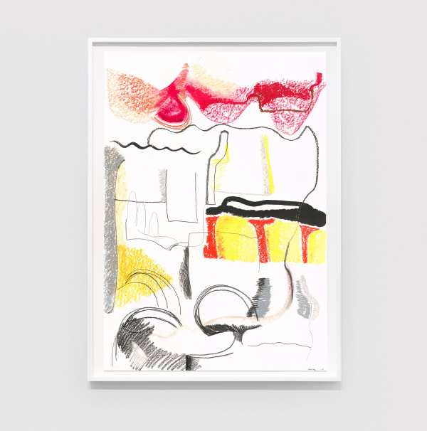 He Xiangyu Palate 19-1-24, 2019 Charcoal, pencil, colored pencil, oil stick, Japanese ink, acid-free oil-based marker, acid-free glue on paper 39 3/8 x 27 9/16 in (100 x 70 cm) $10,500