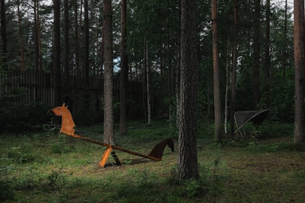 Installations by Anna Andrzhievskaia, Alexandra Gart and Mayana Nasybullova in Komarovo