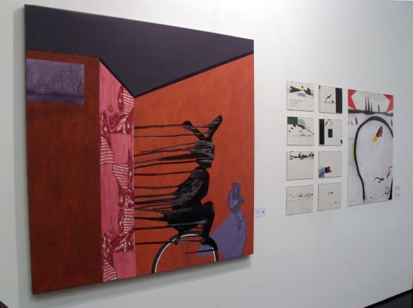 Ivan Plusch and Igor Shuklin works at the gallery's stand.