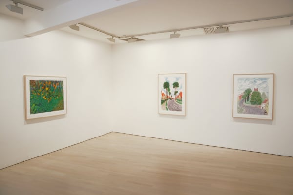 David Hockney, Drawing in a Printing Machine, installation image @ Annely Juda Fine Art 2009