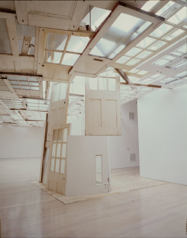 Tadashi Kawamata installation 'Relocation' at Annely Juda Fine Art 1997