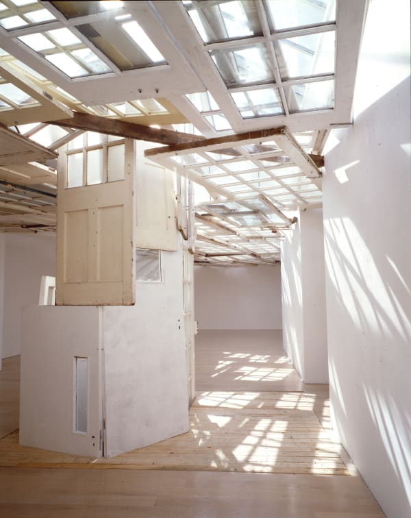 Tadashi Kawamata installation 'Relocation' at Annely Juda Fine Art 1997