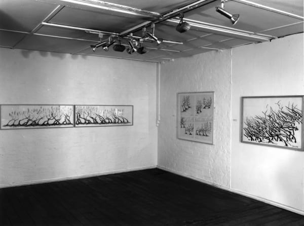 Installation shot of an exhibition by David Nash, entitled Mosiac Egg. Annely Juda Fine Art, 1st floor gallery, Tottenham Mews, London
