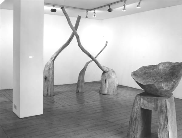installation shot of David Nash, Mosaic Egg Exhibition, 1989 at Annely Juda Fine Art, London (Tottenham Mews Gallery, ground floor)