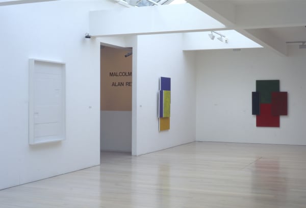installation shot of art works by malcolm hughes and alan reynolds at Annely Juda fine art, London, 1996