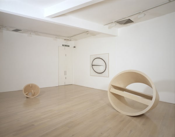 installation shot of Nigel Hall's exhibition, Recent Sculpture & Drawings at Annely Juda Fine Art, London