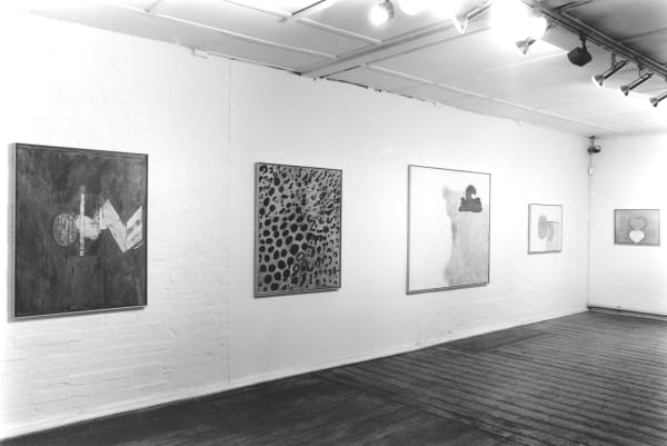 installation shot of the exhibition Prunella Clough, Recent Paintings 1980 - 1989 @ Annely Juda Fine Art, London 1989