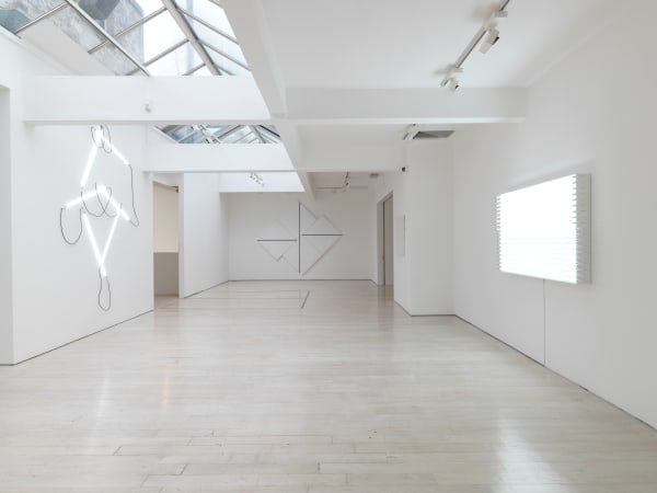 installation photo of François Morellet exhibition at Annely Juda Fine Art, London, 2024