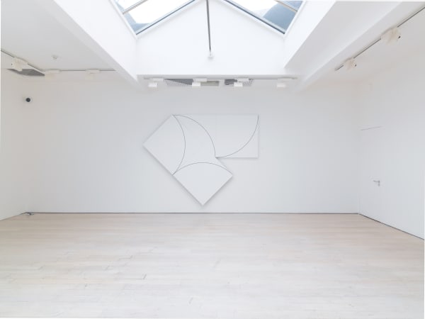 installation photo of François Morellet exhibition at Annely Juda Fine Art, London, 2024