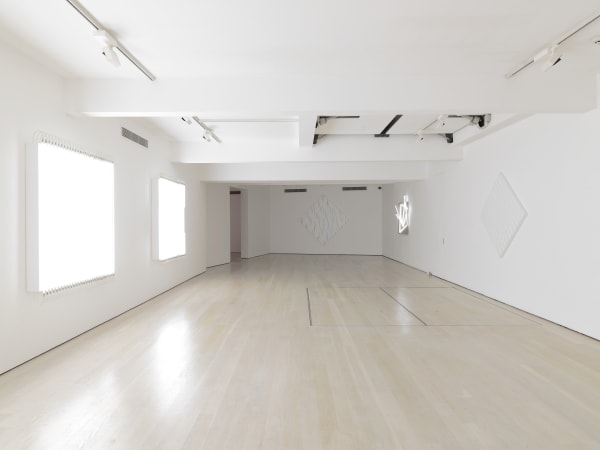 installation photo of François Morellet exhibition at Annely Juda Fine Art, London, 2024