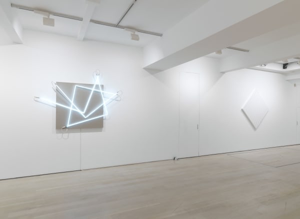 installation photo of François Morellet exhibition at Annely Juda Fine Art, London, 2024