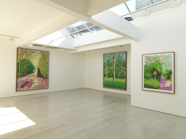 David Hockney, The Arrival of Spring installation image @ Annely Juda Fine Art 2014