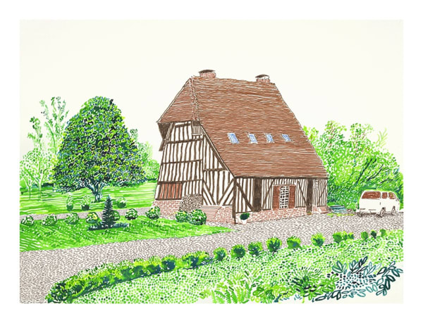 David Hockney, In Front of House Looking West , 2019