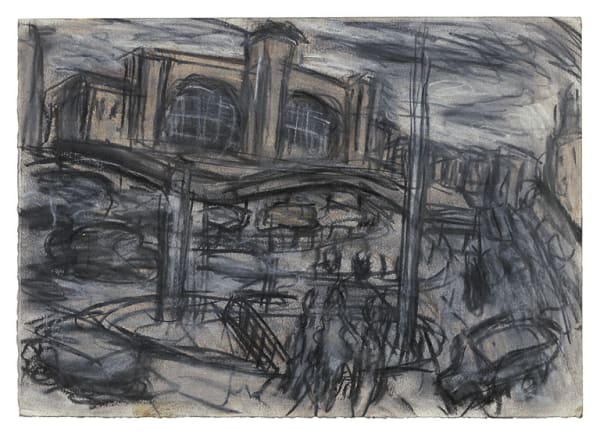 Leon Kossoff King’s Cross Stormy Day no. 1, 2004 charcoal and pastel on paper 29.7 x 41.8 cm Annely Juda fine art
