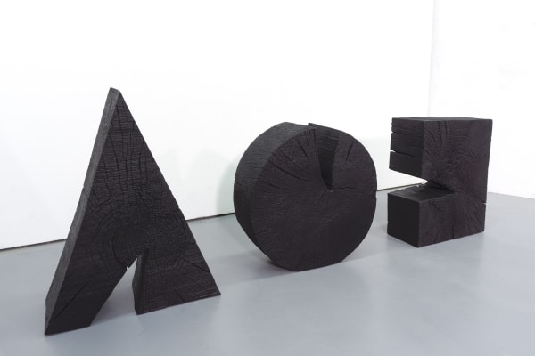 David Nash, Triangle, Circle, Square, 2020