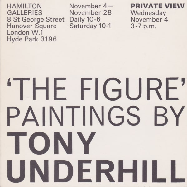 'The Figure' Paintings by Tony Underhill 1964 Hamilton Galleries