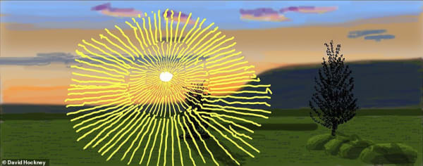 still image from David Hockney's video 'Remember you cannot look at the sun or death for very long'