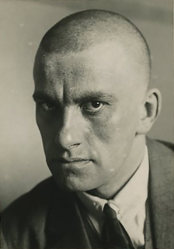 Alexander Rodchenko Vladimir Mayakovsky, April 1924. Portrait, half profile. Printed by Nikokai Lavrentiev , mid-1950s ferrotyped gelatine-silver press print image size 15.3 x 10.7 cm Paper size 18.2 x 12 cm