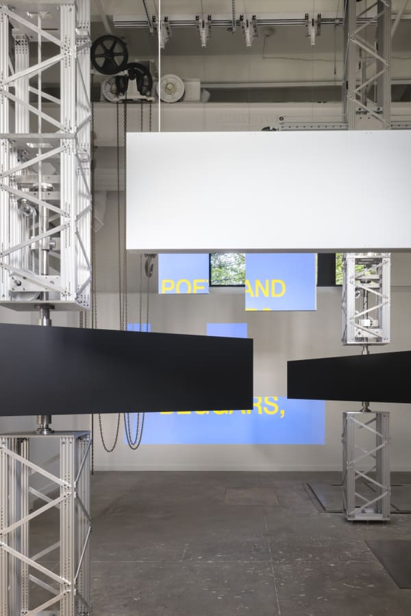 Sarah Oppenheimer and Tony Cokes SM-2N:sldrty? 2022 Material, dimension, and duration: Variable Photocredit: Brad Feinknopf