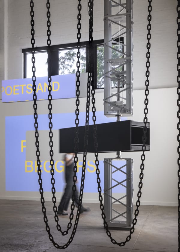 Sarah Oppenheimer and Tony Cokes SM-2N:sldrty? 2022 Material, dimension, and duration: Variable Photocredit: Brad Feinknopf