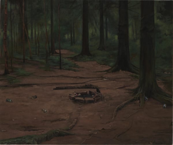 George Shaw The Heart of the Wood, 2015 - 2016 Humbrol enamel on canvas 46 x 55 cm