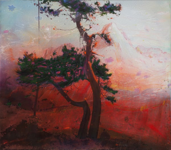 Red Iris, 2022 Oil and mixed media on canvas 128 x 148 cm