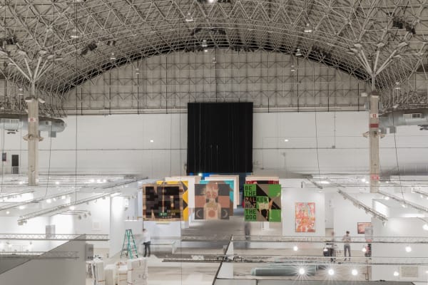 Installation view of EXPO Chicago with multiple artists exhibited.