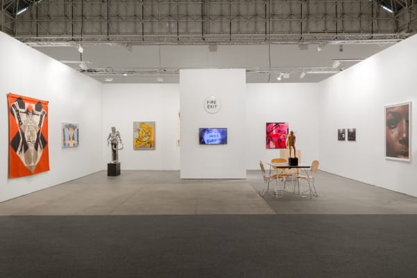 Installation view of EXPO Chicago with multiple artists exhibited.