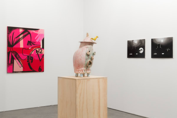 Installation view of EXPO Chicago with multiple artists exhibited.