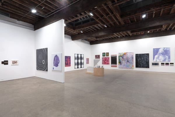 Installation view of the group exhibition titled the Painter of Modern Life. View of most of the paintings featured in the show.