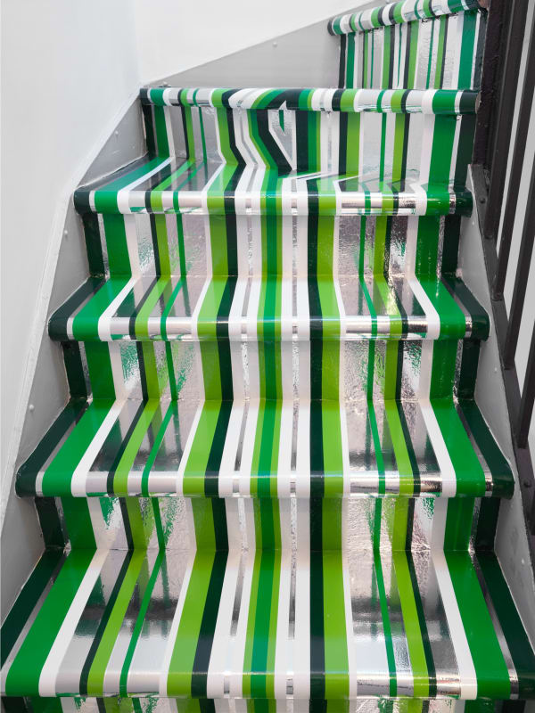 Zobop (Viridescent), Jim Lambie Permanent Installation at 16 East 55th Street