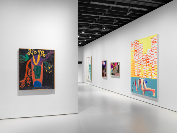 Installation of end of year show occupying all the galleries floors. Aliza Nisenbaum and Ellen pictured.