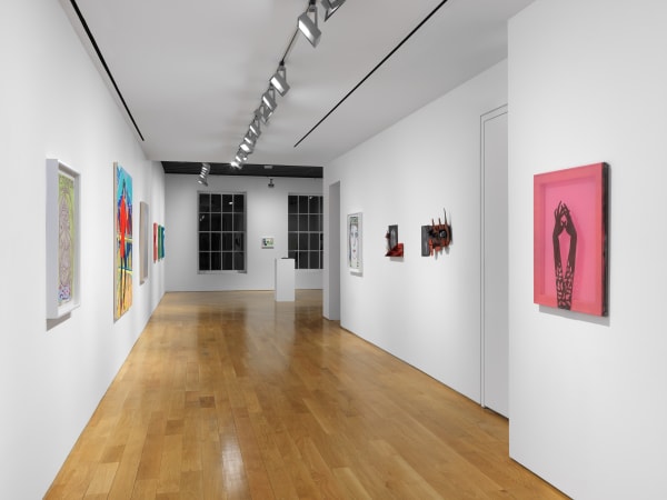 Installation of end of year show occupying all the galleries floors. Aliza Nisenbaum and Ellen pictured.