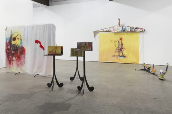 Installation view of Alessandro Pessoli's fifth solo show at Anton Kern Gallery. Additional works featured.